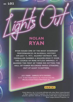 2021 Donruss Optic - Lights Out #LO2 Nolan Ryan Back