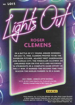 2021 Donruss Optic - Lights Out #LO13 Roger Clemens Back