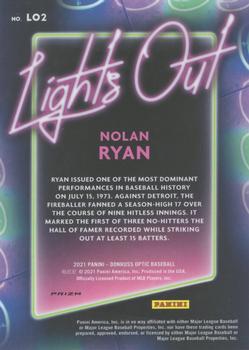 2021 Donruss Optic - Lights Out Holo #LO2 Nolan Ryan Back