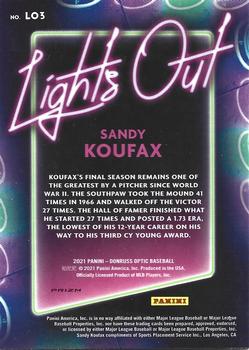 2021 Donruss Optic - Lights Out Holo #LO3 Sandy Koufax Back