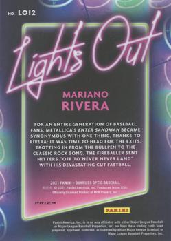 2021 Donruss Optic - Lights Out Holo #LO12 Mariano Rivera Back