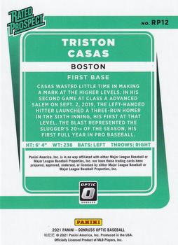 2021 Donruss Optic - Rated Prospect #RP12 Triston Casas Back