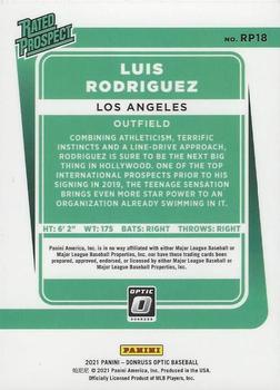 2021 Donruss Optic - Rated Prospect #RP18 Luis Rodriguez Back