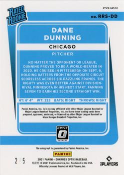 2021 Donruss Optic - Rated Rookie Signatures Green #RRS-DD Dane Dunning Back