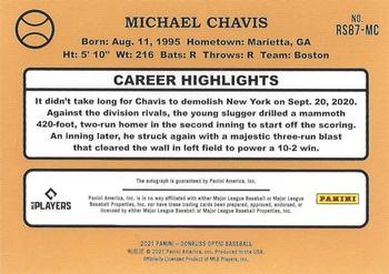 2021 Donruss Optic - Retro 1987 Signatures #RS87-MC Michael Chavis Back