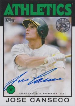 2021 Topps Update - 1986 Topps Baseball 35th Anniversary Autographs #86A-JC Jose Canseco Front