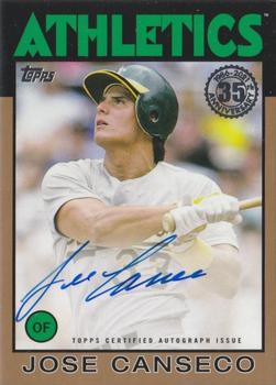 2021 Topps Update - 1986 Topps Baseball 35th Anniversary Autographs Gold #86A-JC Jose Canseco Front