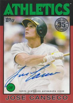 2021 Topps Update - 1986 Topps Baseball 35th Anniversary Autographs Red #86A-JC Jose Canseco Front