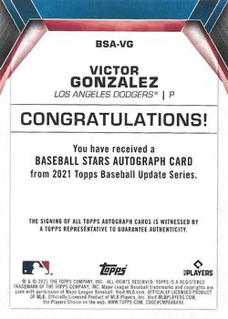 2021 Topps Update - Baseball Stars Autographs #BSA-VG Victor Gonzalez Back