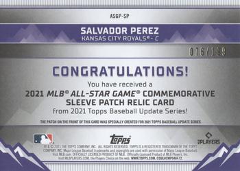 2021 Topps Update - 2021 MLB All-Star Game Commemorative Sleeve Logo Patch Black #ASGP-SP Salvador Perez Back