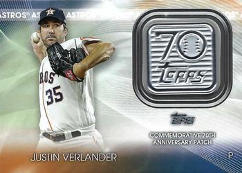 2021 Topps Update - Topps 70th Anniversary Manufactured Logo Patch #T70P-JV Justin Verlander Front