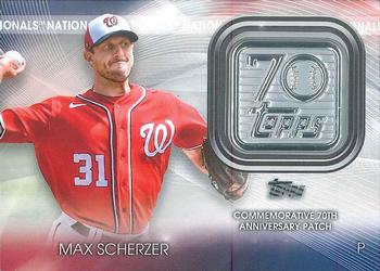 2021 Topps Update - Topps 70th Anniversary Manufactured Logo Patch #T70P-MS Max Scherzer Front