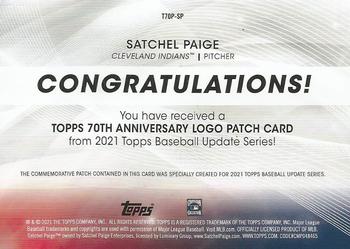 2021 Topps Update - Topps 70th Anniversary Manufactured Logo Patch #T70P-SP Satchel Paige Back