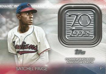2021 Topps Update - Topps 70th Anniversary Manufactured Logo Patch #T70P-SP Satchel Paige Front