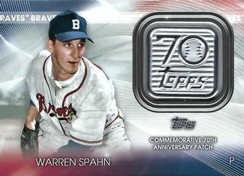 2021 Topps Update - Topps 70th Anniversary Manufactured Logo Patch #T70P-WS Warren Spahn Front
