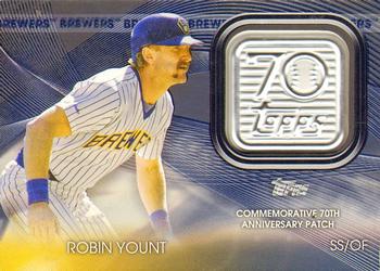 2021 Topps Update - Topps 70th Anniversary Manufactured Logo Patch Blue #T70P-RY Robin Yount Front
