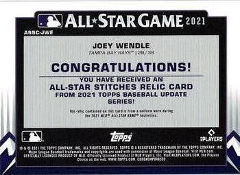 2021 Topps Update - All-Star Stitches #ASSC-JWE Joey Wendle Back