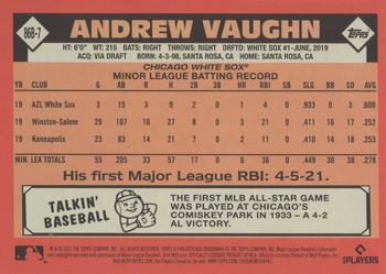 2021 Topps Update - 1986 Topps Baseball 35th Anniversary #86B-7 Andrew Vaughn Back