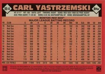 2021 Topps Update - 1986 Topps Baseball 35th Anniversary #86B-44 Carl Yastrzemski Back