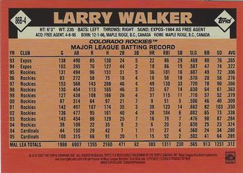 2021 Topps Update - 1986 Topps Baseball 35th Anniversary Blue #86B-4 Larry Walker Back