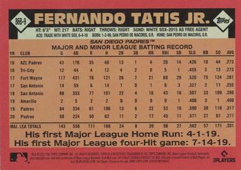 2021 Topps Update - 1986 Topps Baseball 35th Anniversary Blue #86B-9 Fernando Tatis Jr. Back