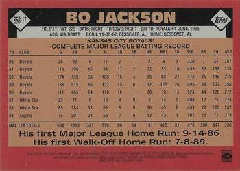 2021 Topps Update - 1986 Topps Baseball 35th Anniversary Blue #86B-17 Bo Jackson Back