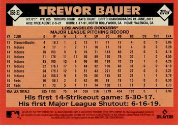 2021 Topps Update - 1986 Topps Baseball 35th Anniversary Blue #86B-33 Trevor Bauer Back