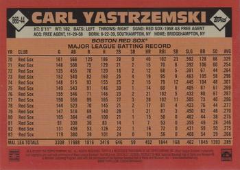 2021 Topps Update - 1986 Topps Baseball 35th Anniversary Blue #86B-44 Carl Yastrzemski Back