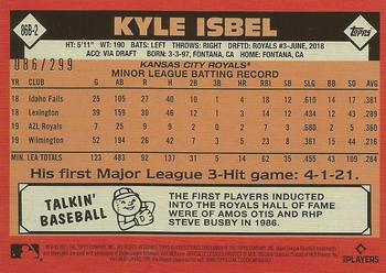 2021 Topps Update - 1986 Topps Baseball 35th Anniversary Black #86B-2 Kyle Isbel Back