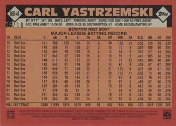 2021 Topps Update - 1986 Topps Baseball 35th Anniversary Red #86B-44 Carl Yastrzemski Back