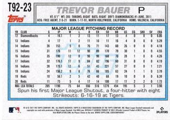 2021 Topps Update - 1992 Topps Redux #T92-23 Trevor Bauer Back