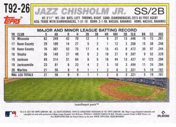 2021 Topps Update - 1992 Topps Redux #T92-26 Jazz Chisholm Jr. Back