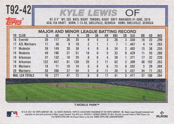 2021 Topps Update - 1992 Topps Redux #T92-42 Kyle Lewis Back