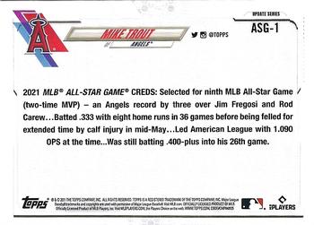 2021 Topps Update - 2021 MLB All-Stars #ASG-1 Mike Trout Back