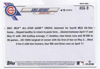 2021 Topps Update - 2021 MLB All-Stars #ASG-9 Kris Bryant Back