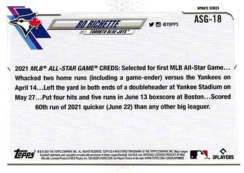 2021 Topps Update - 2021 MLB All-Stars #ASG-18 Bo Bichette Back