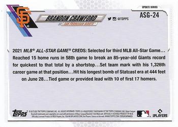 2021 Topps Update - 2021 MLB All-Stars #ASG-24 Brandon Crawford Back