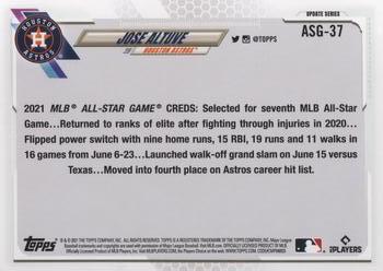 2021 Topps Update - 2021 MLB All-Stars #ASG-37 Jose Altuve Back