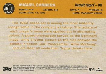 2021 Topps Update - 70 Years of Topps Baseball #70YT-10 Miguel Cabrera Back
