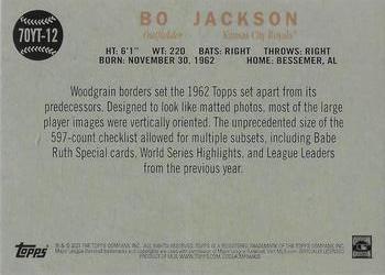 2021 Topps Update - 70 Years of Topps Baseball #70YT-12 Bo Jackson Back