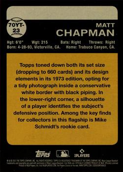 2021 Topps Update - 70 Years of Topps Baseball #70YT-23 Matt Chapman Back