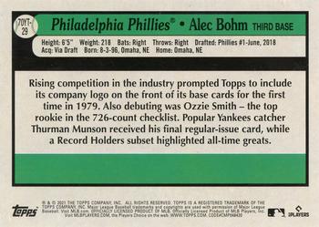 2021 Topps Update - 70 Years of Topps Baseball #70YT-29 Alec Bohm Back
