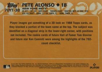 2021 Topps Update - 70 Years of Topps Baseball #70YT-38 Pete Alonso Back