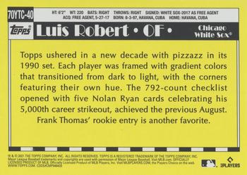 2021 Topps Update - 70 Years of Topps Baseball #70YTC-40 Luis Robert Back