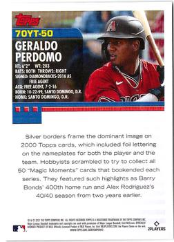 2021 Topps Update - 70 Years of Topps Baseball #70YT-50 Geraldo Perdomo Back