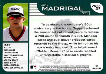 2021 Topps Update - 70 Years of Topps Baseball #70YT-51 Nick Madrigal Back