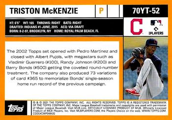 2021 Topps Update - 70 Years of Topps Baseball #70YT-52 Triston McKenzie Back