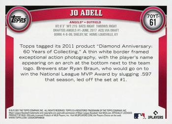 2021 Topps Update - 70 Years of Topps Baseball #70YT-61 Jo Adell Back