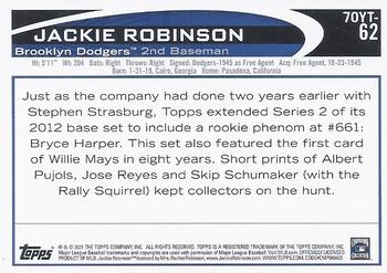 2021 Topps Update - 70 Years of Topps Baseball #70YT-62 Jackie Robinson Back