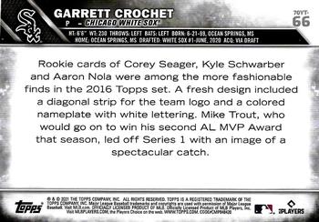 2021 Topps Update - 70 Years of Topps Baseball #70YT-66 Garrett Crochet Back
